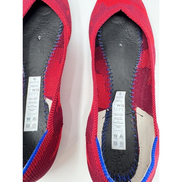 Rothys The Point Womens Ballet Flats Red Camouflage Slip On Loafer Comfort US 10 - Picture 8 of 9